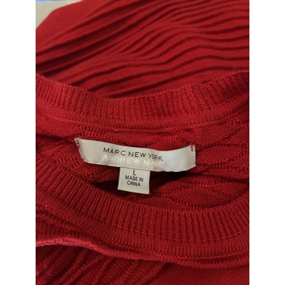 Marc New York Womens L Red Fit & Flare Sweater Dress Long Sleeve Knit Casual - Picture 6 of 7